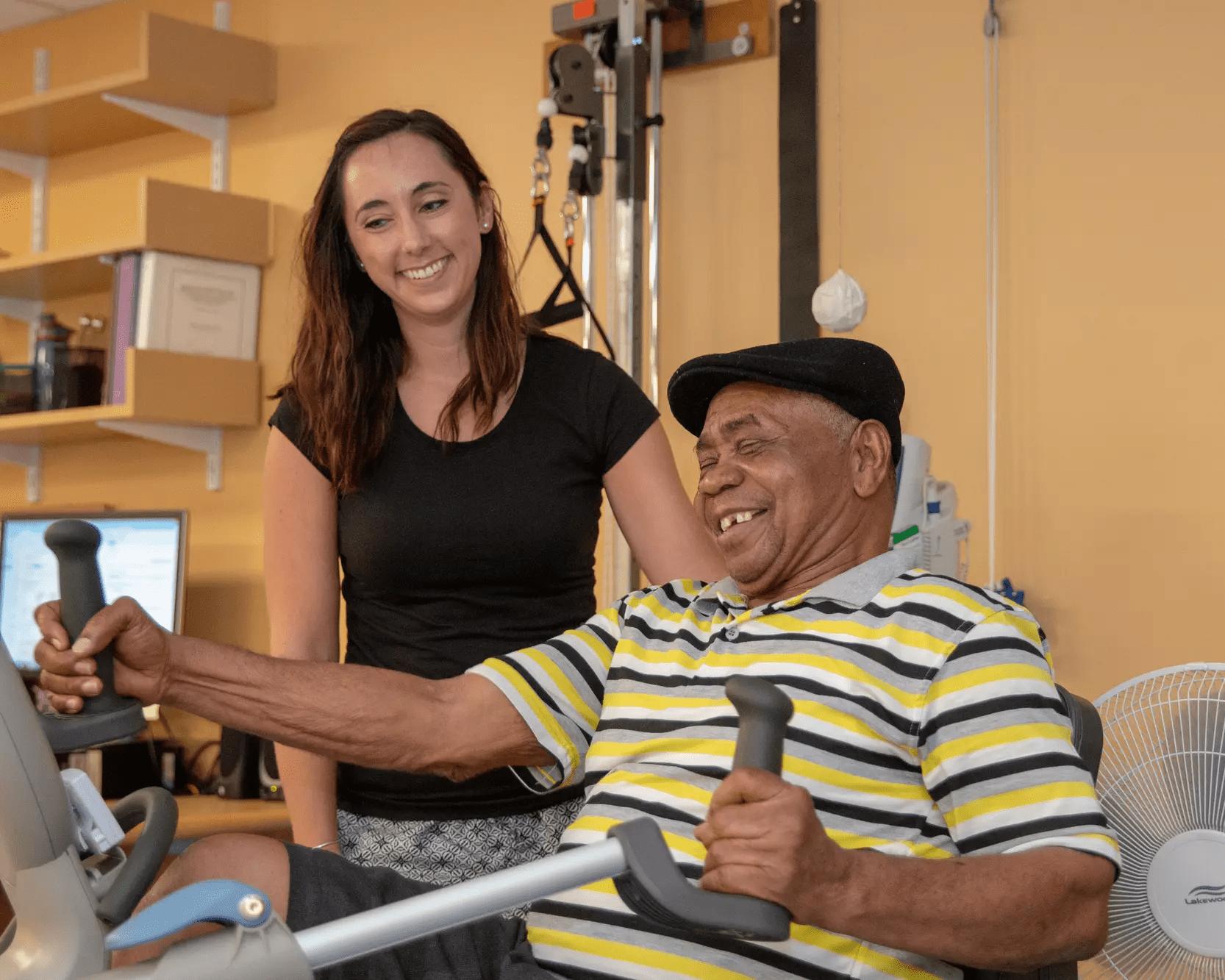 BMC patient doing physical therapy