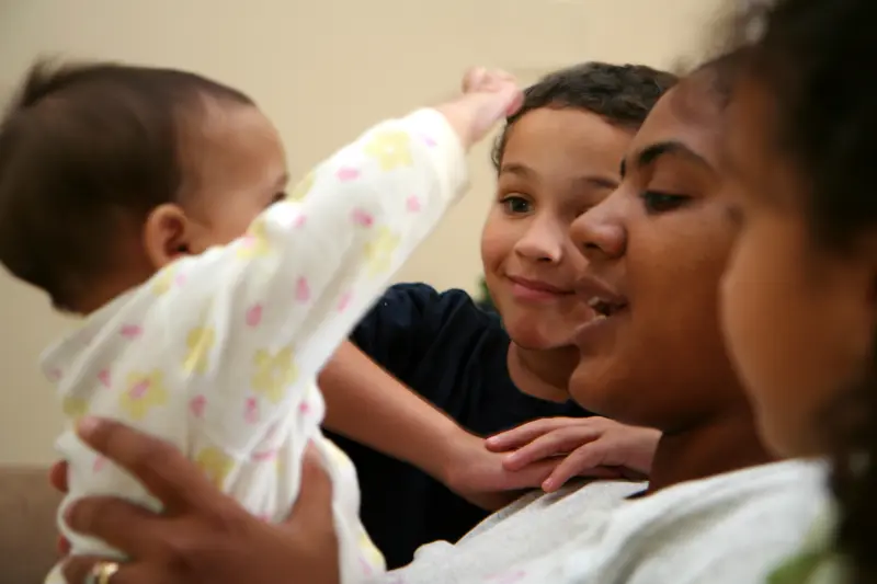 A mother with her children