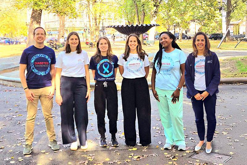 Diabetes Education team, from left to right: Kyle Bertram, PharmD-CDCES, Katelyn O'Brien, PharmD-CDCES, Corrine Aia, RD-CDCES, Mara Garwood, RD-CDCES, Sheicia Paul, RN-CDCES, Elizabeth Brouillard, RD-CDCES